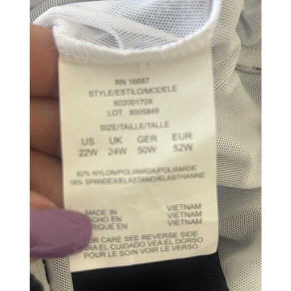 Swim Solutions Bathing Suit One Piece Tummy Control Tiered Ruffles Size 22W - Picture 7 of 7